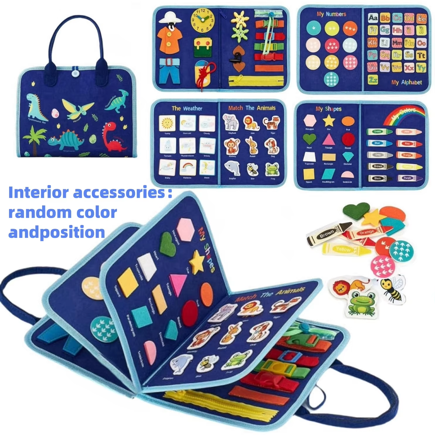 Kids Education Activities - Montessori Busy Board Sensory Toys Educational