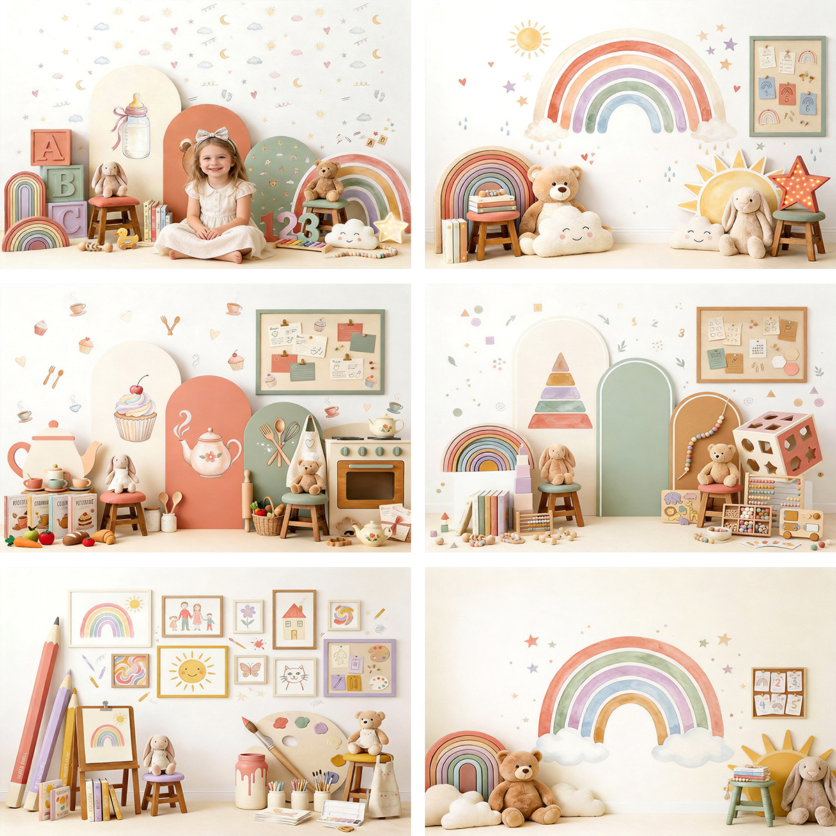 Kids Education Background - Cute Boho Classroom School Educational Toy