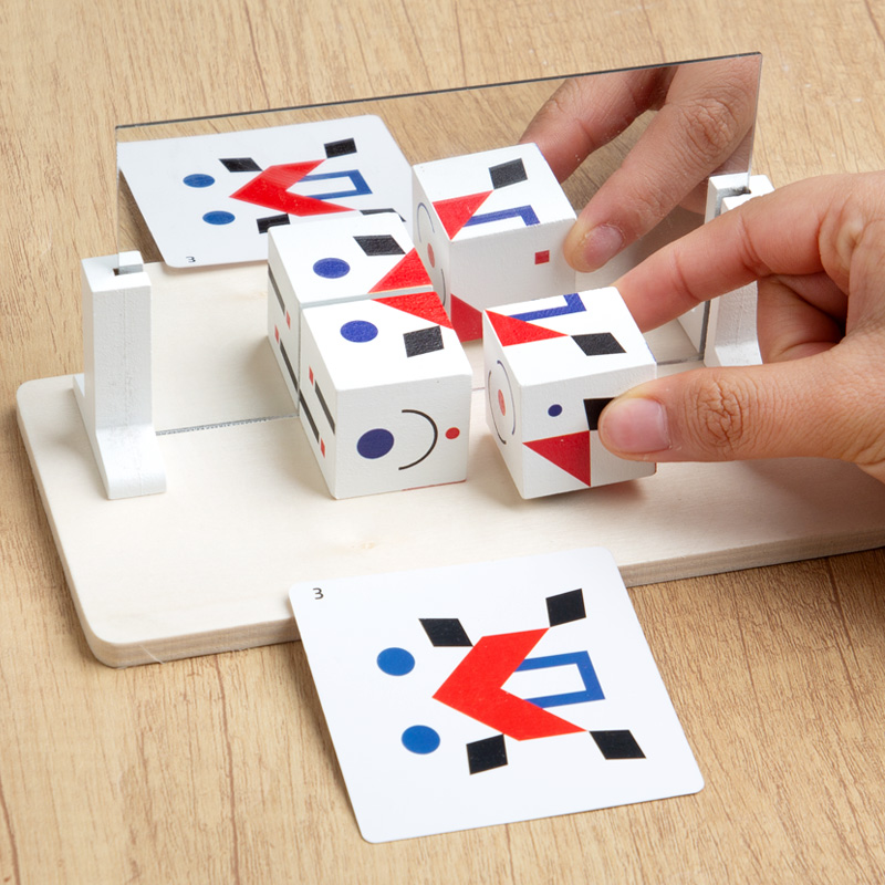Kids Educational Game 3 - Montessori Mirror Puzzle Toy for Kids