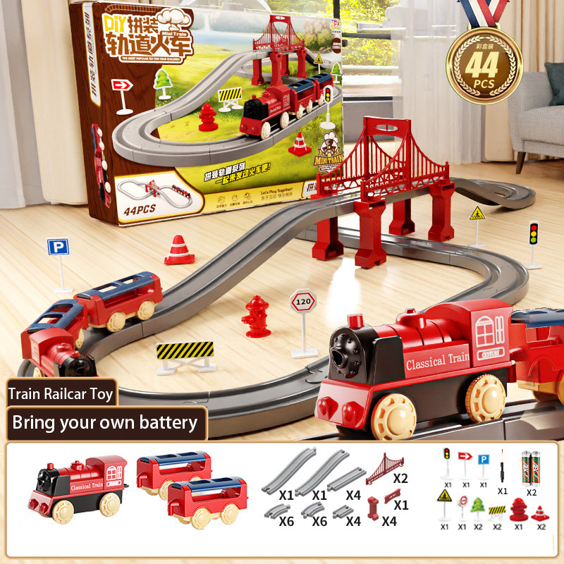 Kids Education App - 44Pcs/set Electric Train Track Sets Assembling
