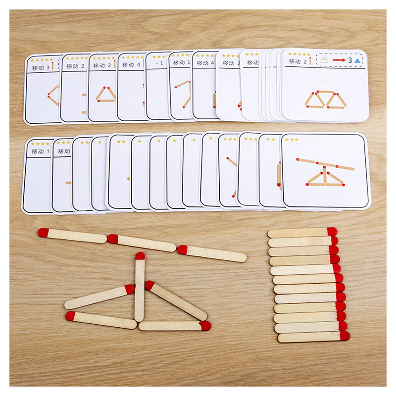 Kids Educational Game 3 - Montessori Matches Puzzles Game Wooden Toys