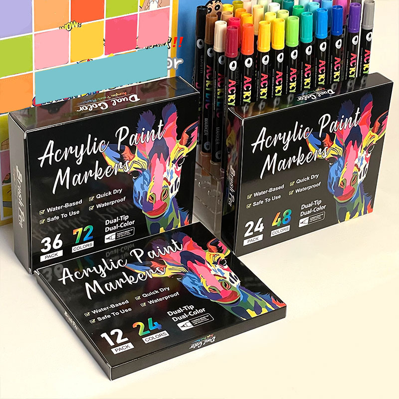 Acrylic Paint Markers Dual Tip - Kids Education Tips ulasan dan harga