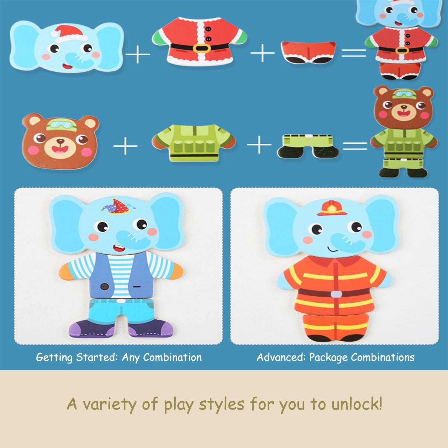 Wooden Jigsaw Bear Family Puzz - Kids Educational Game 3 ulasan dan harga
