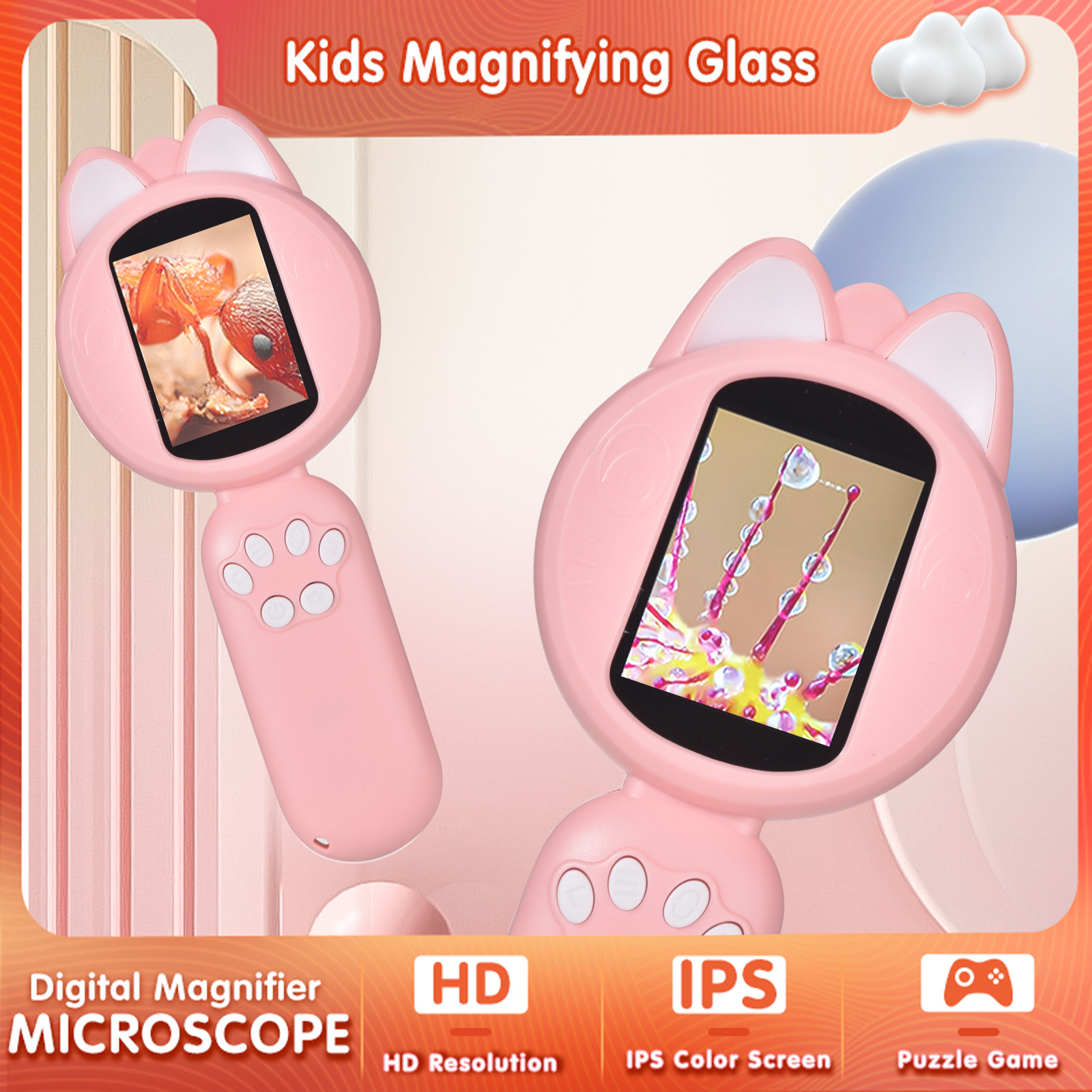 Kids Microscope with 2inch IPS - Education Kids Definition ulasan dan harga