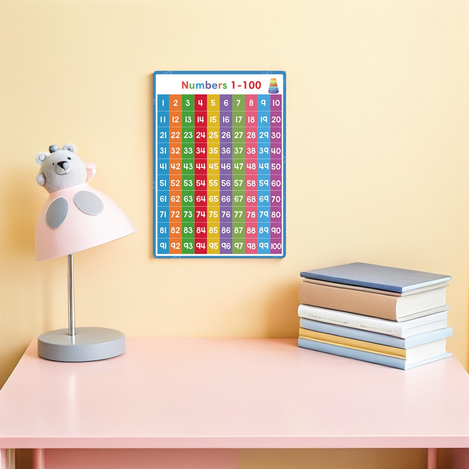 2Pcs Alphabet Numbers Poster H - Education Kids Definition ulasan dan harga
