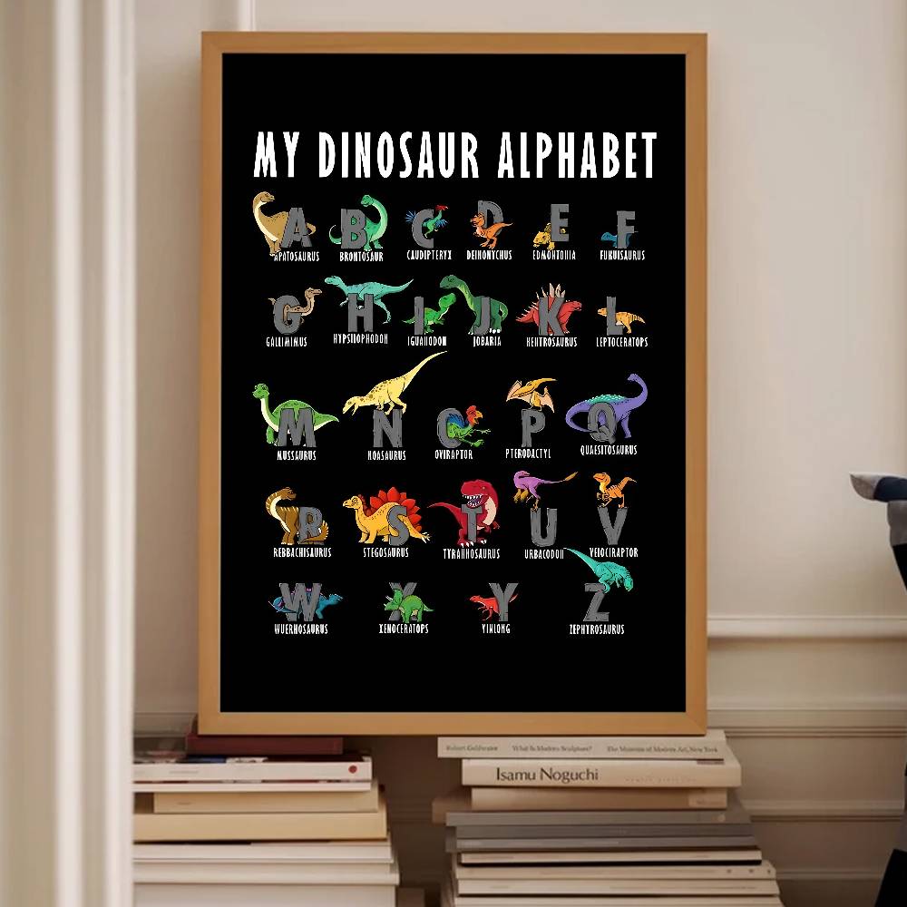 Dinosaur Alphabet Paper Poster - Kids Education Background ulasan dan harga