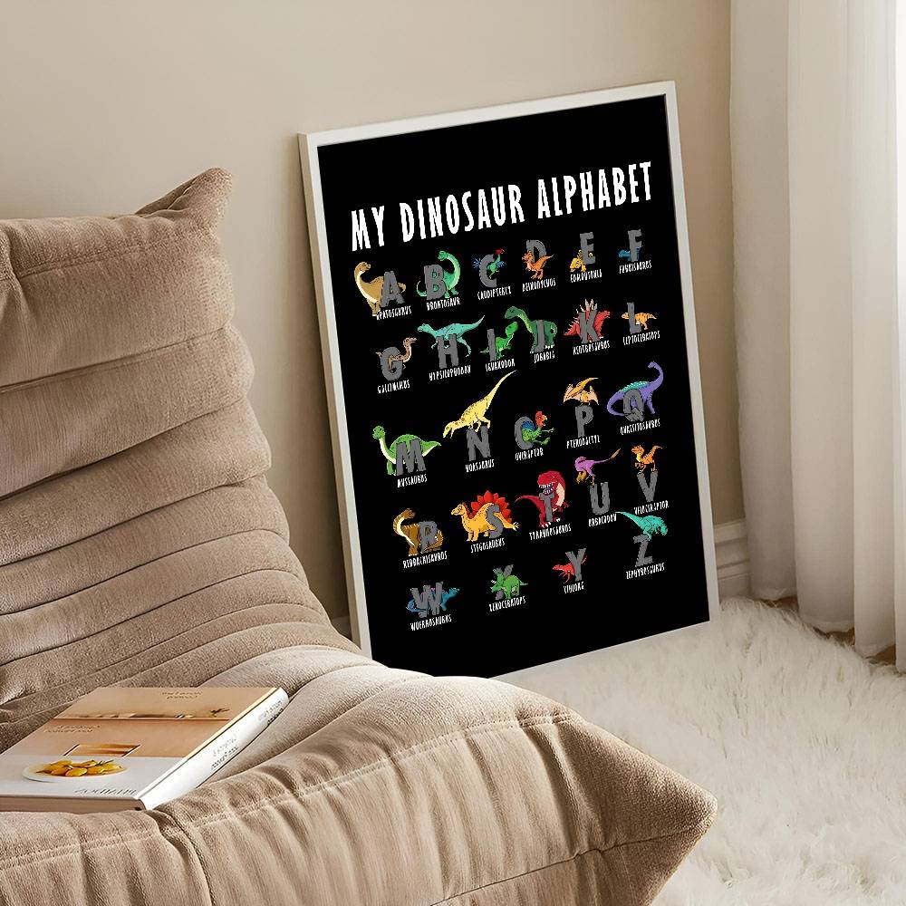Dinosaur Alphabet Paper Poster - Kids Education Background ulasan dan harga