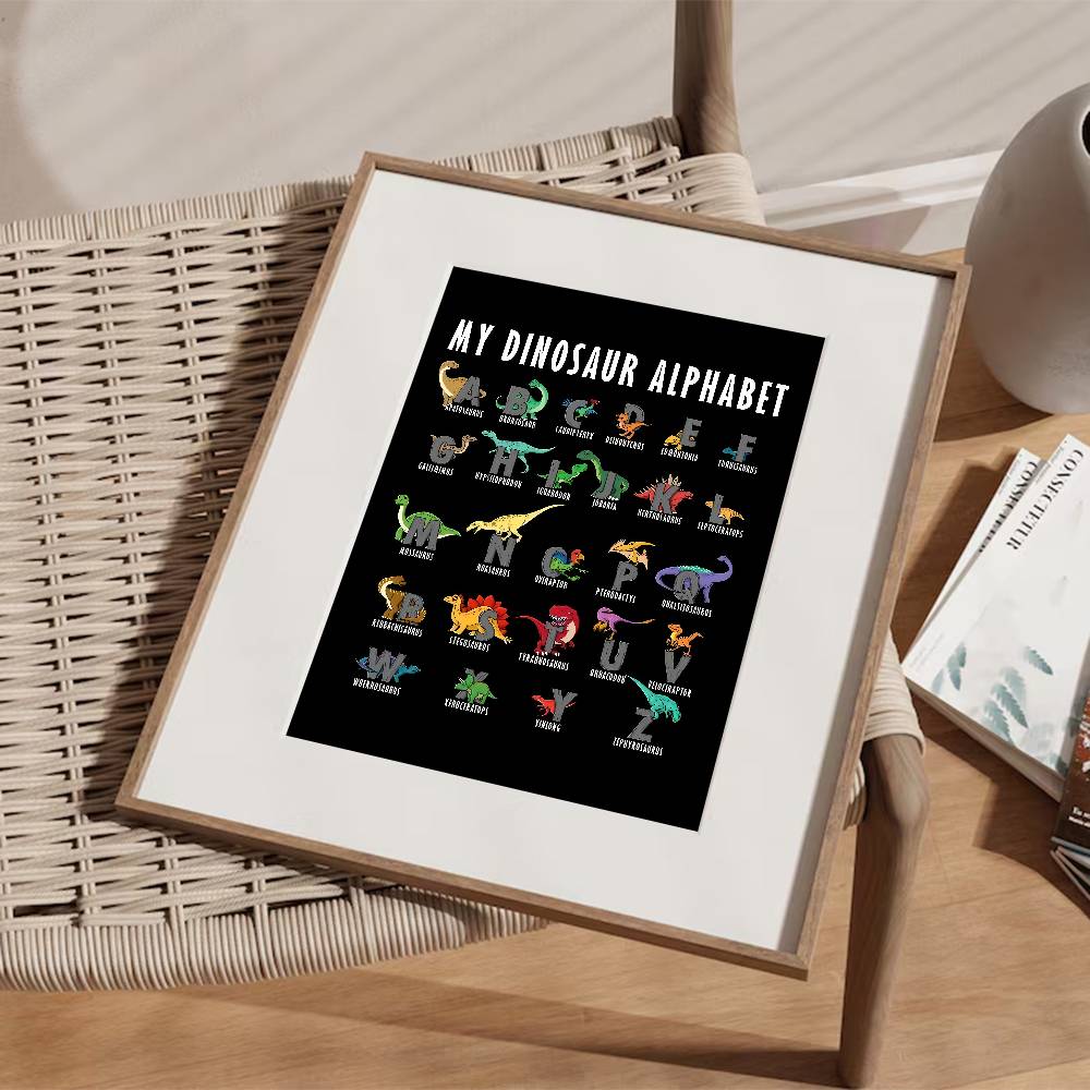Dinosaur Alphabet Paper Poster - Kids Education Background ulasan dan harga