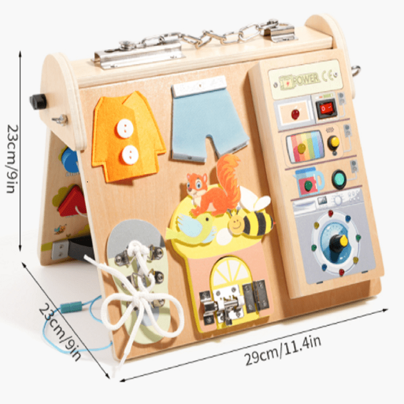 Wooden 4-in-1 Busy Board with  - Kids Educational Game 3 ulasan dan harga