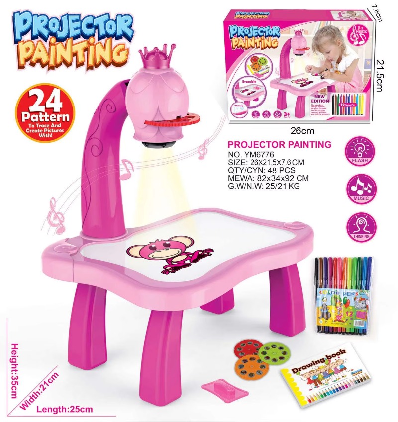 Children Painting Board Desk L - Drawing Projector Kids ulasan dan harga