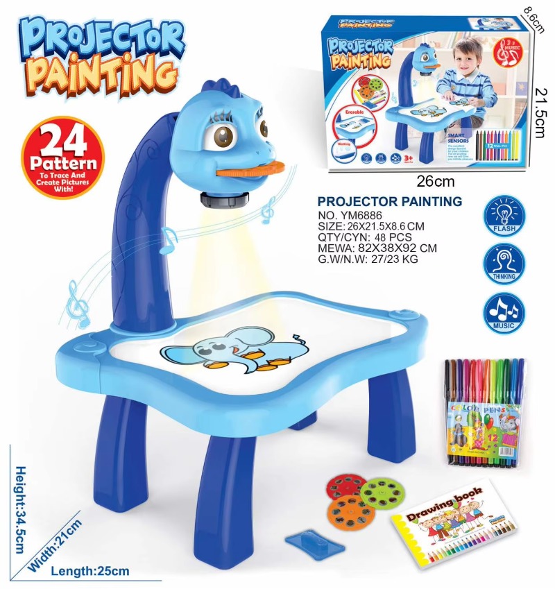 Children Painting Board Desk L - Drawing Projector Kids ulasan dan harga