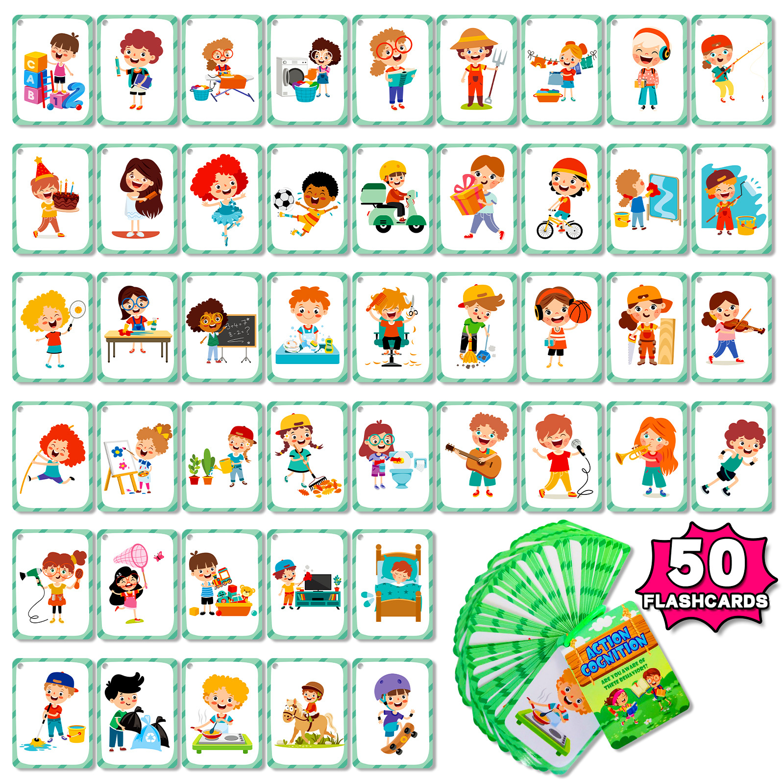 50Pcs/Set Cognition Learning C - Kids Education App ulasan dan harga